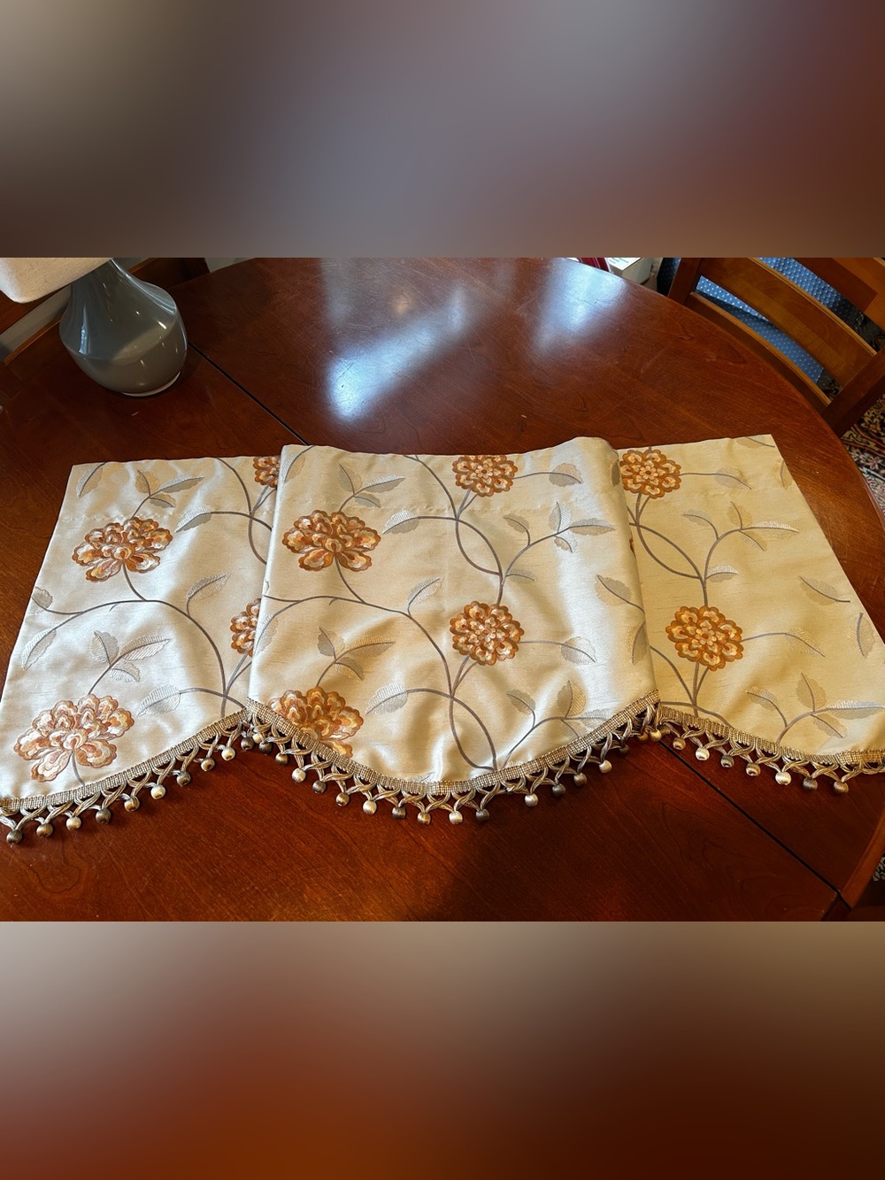 Set of 4 matching valances - Warm Gold Tones